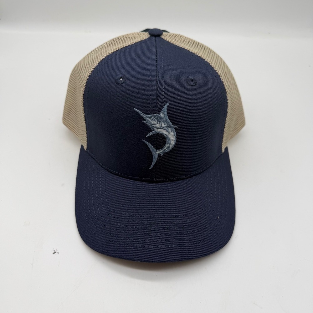 Life is Good Trucker Hat Unisex Blue Marlin Mesh Snapback Baseball Cap NEW
